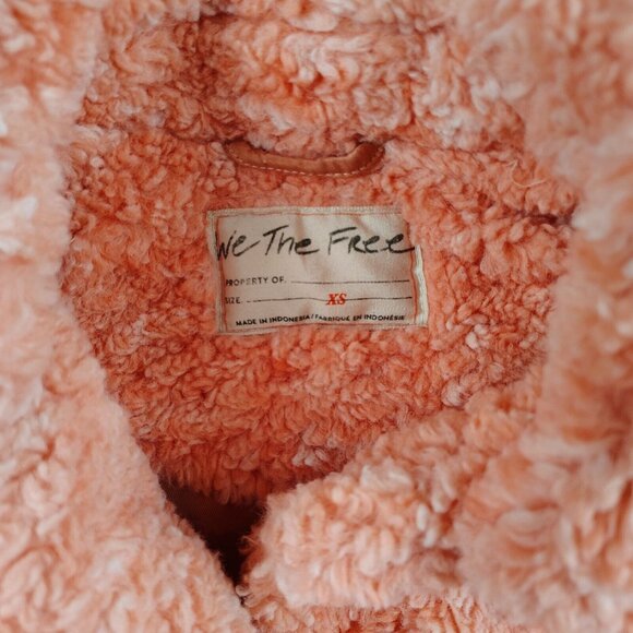 We the Free Jacket Womens XSmall Teddy Swing Faux Fur Peachy Pink - Picture 7 of 14